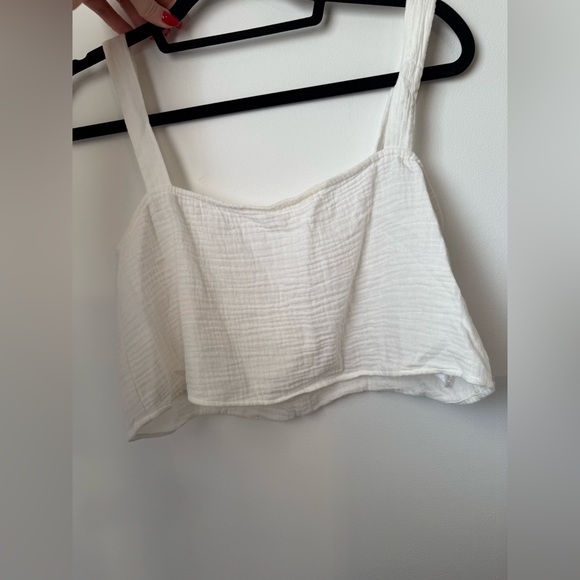 REFORMATION White Cropped Camisole Blouse Top Size 6 - Picture 1 of 14